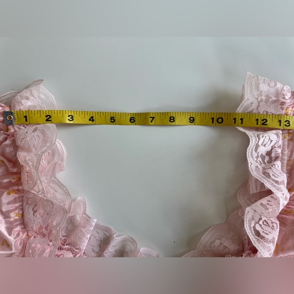 vintage 80s prom dress pink lace puffy bows tulle ball gown puff sleeves ILGWU - Picture 9 of 16